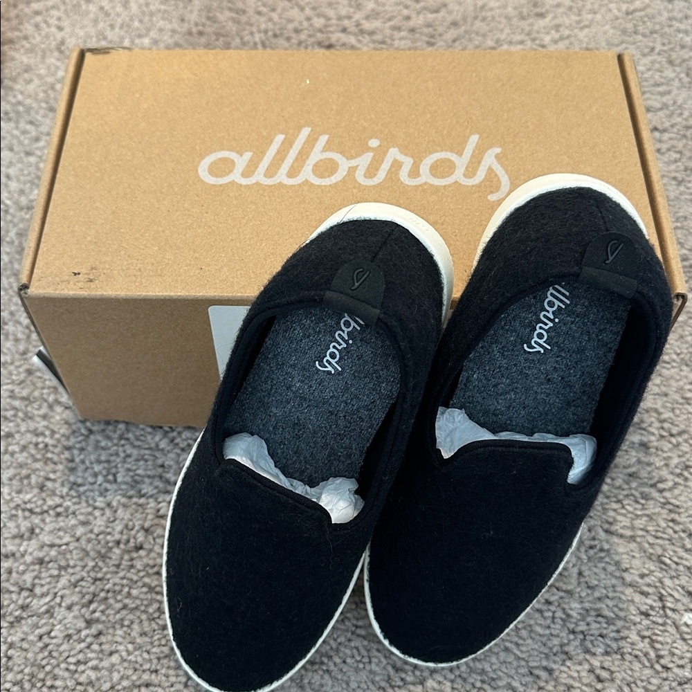 Allbirds Black Wool Lounger Slip-Ons